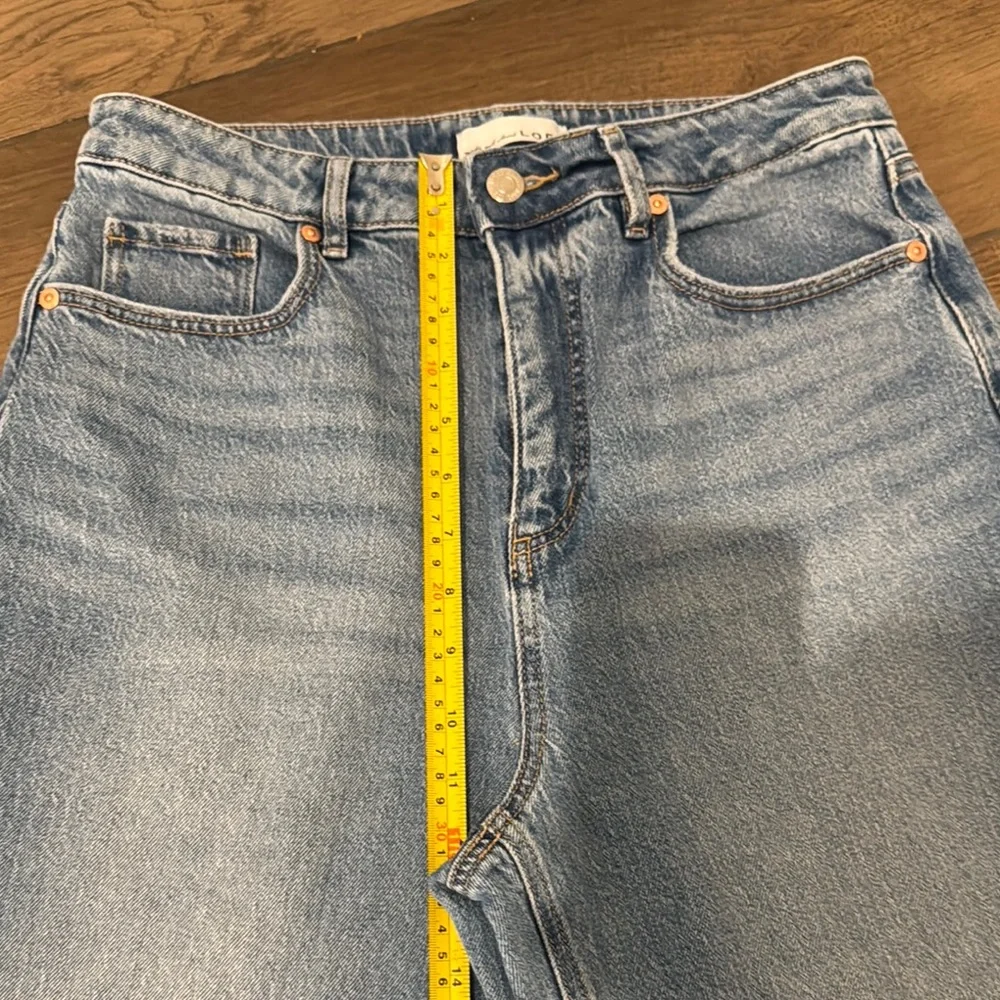 LOFT Blue Straight Leg Jeans with Modern Cropped Length - aka mom jeans - Picture 3 of 7